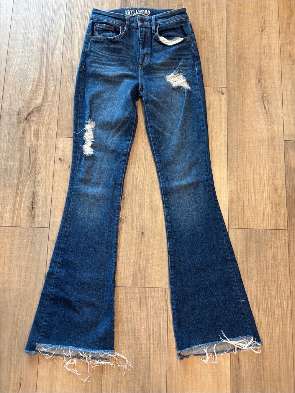 Idyllwind Blue Distressed Flare Jeans Size 4